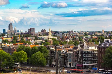 Poster Panoramisch uitzicht over Amsterdam © Sergii Figurnyi