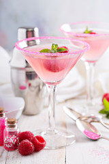 Pink raspberry martini