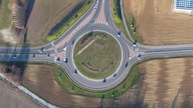 Highway, aerial shot.