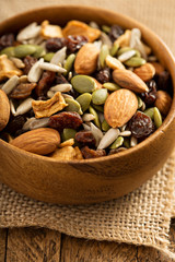 Dried fruit and nuts trail mix