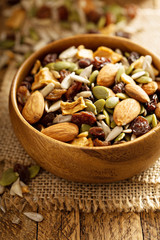 Dried fruit and nuts trail mix