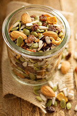 Dried fruit and nuts trail mix