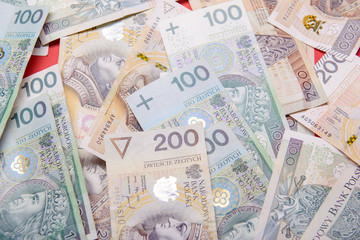 Polish zloty in notes and coins