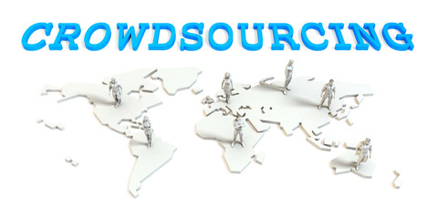 Obraz premium Crowdsourcing Global Business