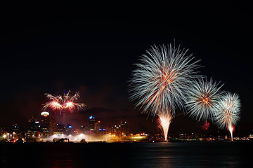 Fireworks over Auckland City New Zealand