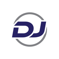 initial letter logo with circle blue color