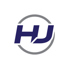 initial letter logo with circle blue color