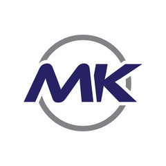 initial letter logo with circle blue color