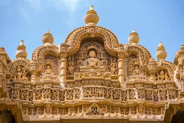 Gordijnen Detail of the Jain temple in Jaisalmer, India. © Mazur Travel