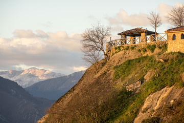 sunrise at a monastery