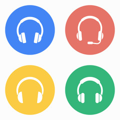 Headphone icon set.