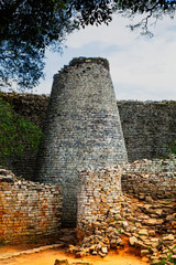 Main Tower & Wall at Great Zimbabwe in the Main Enclosure