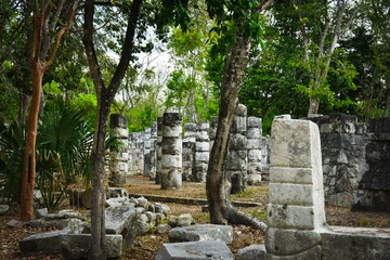 Chichen Itza's pillars