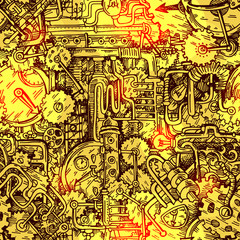 Fototapeta premium Steampunk style illustration