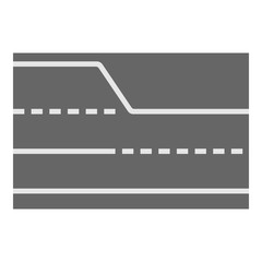 Road element top view icon, cartoon style