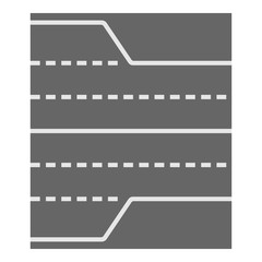 Asphalt road icon, cartoon style