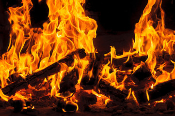 blazing fire flames