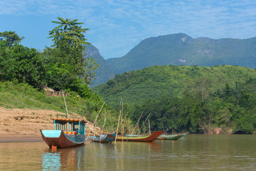 Landscape of Nong Khiaw and Ou river, Laos