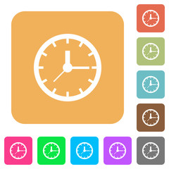 Clock rounded square flat icons