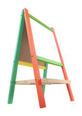 Uprisen editable chalkboard with color frame on white background...