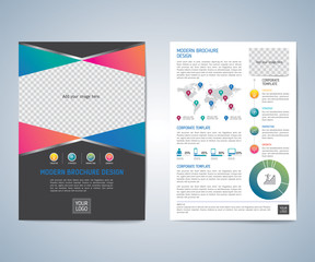 Business brochure flyer design layout template. Business brochure, flyer, magazine cover design template vector.layout education annual report A4 size.