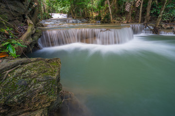 Huai Mae Khamin waterfall in Kanchanaburi province, Thailand, As