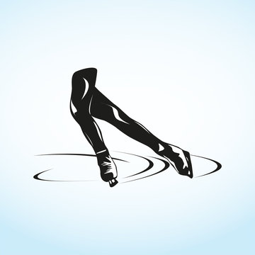 Sports symbols. Figure skating. Vector illustration.