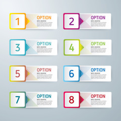 Infographic design template and marketing icons, Business concept with 8 options, parts, steps or processes. used for workflow layout, diagram,banner, number options, graphic or web design.