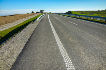 New road construction site aerial view