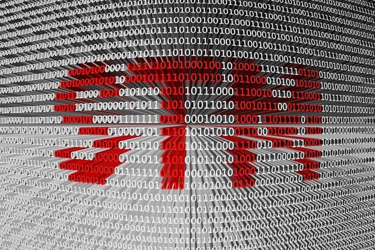stm in the form of binary code, 3D illustration