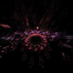 End of fireworks - abstract digitally rendered fractal background