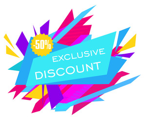 Limited Offer Mega Sale geometrical ultra modern banner. Sale poster. Big sale, special offer, discounts Vector illustration.