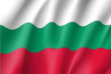 Waving flag of Bulgaria. Vector illustration of 3D icon