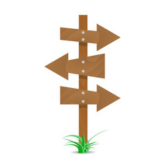 Wooden arrows nailed
