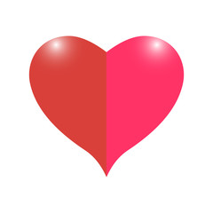 Happy Valentines Day. red pink heart flare. white background. vector.