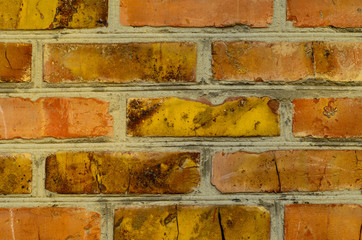 Detail of the red bricks wall