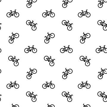 Bicycle seamless pattern black white