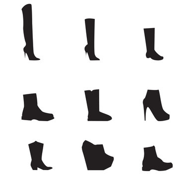 Shoes icons Vector. kind of women's shoes