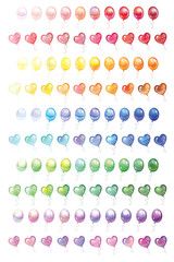 100 different colorful Balloons set