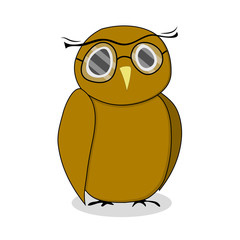 Wise owl with glasses