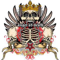  grunge skull coat of arms