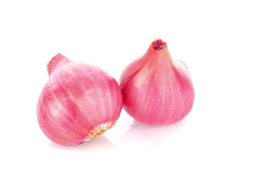 Shallot on white background