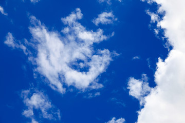 Blue sky with clouds.