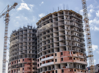 Side view of the new high-rise buildings