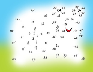 Trace game for children. Hidden snail. Join dots and find hidden