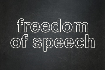 Fototapeta premium Politics concept: Freedom Of Speech on chalkboard background