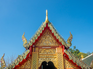 Fototapeta premium Main church delicate Thai art on roof