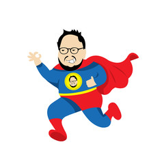  fat man super hero vector cartoon