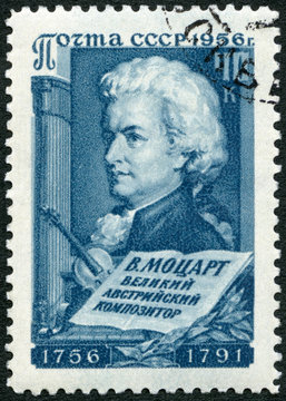 USSR - 1956: shows Wolfgang Amadeus Mozart (1756-1791), composer