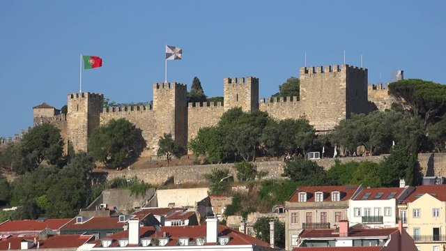 View on Lisbon and Castle of San Jorge (Castillo de San Jorge de Lisboa), Portugal.